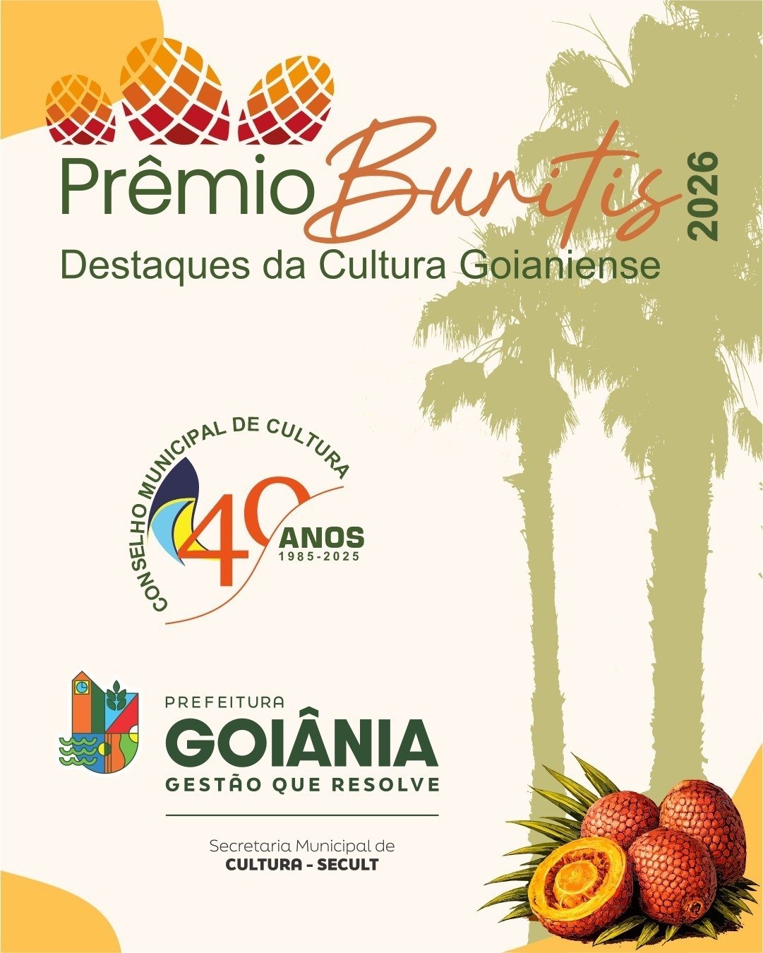 Prêmio Buritis 2026 reconhece destaques da cultura goianiense em categorias artístico-culturais